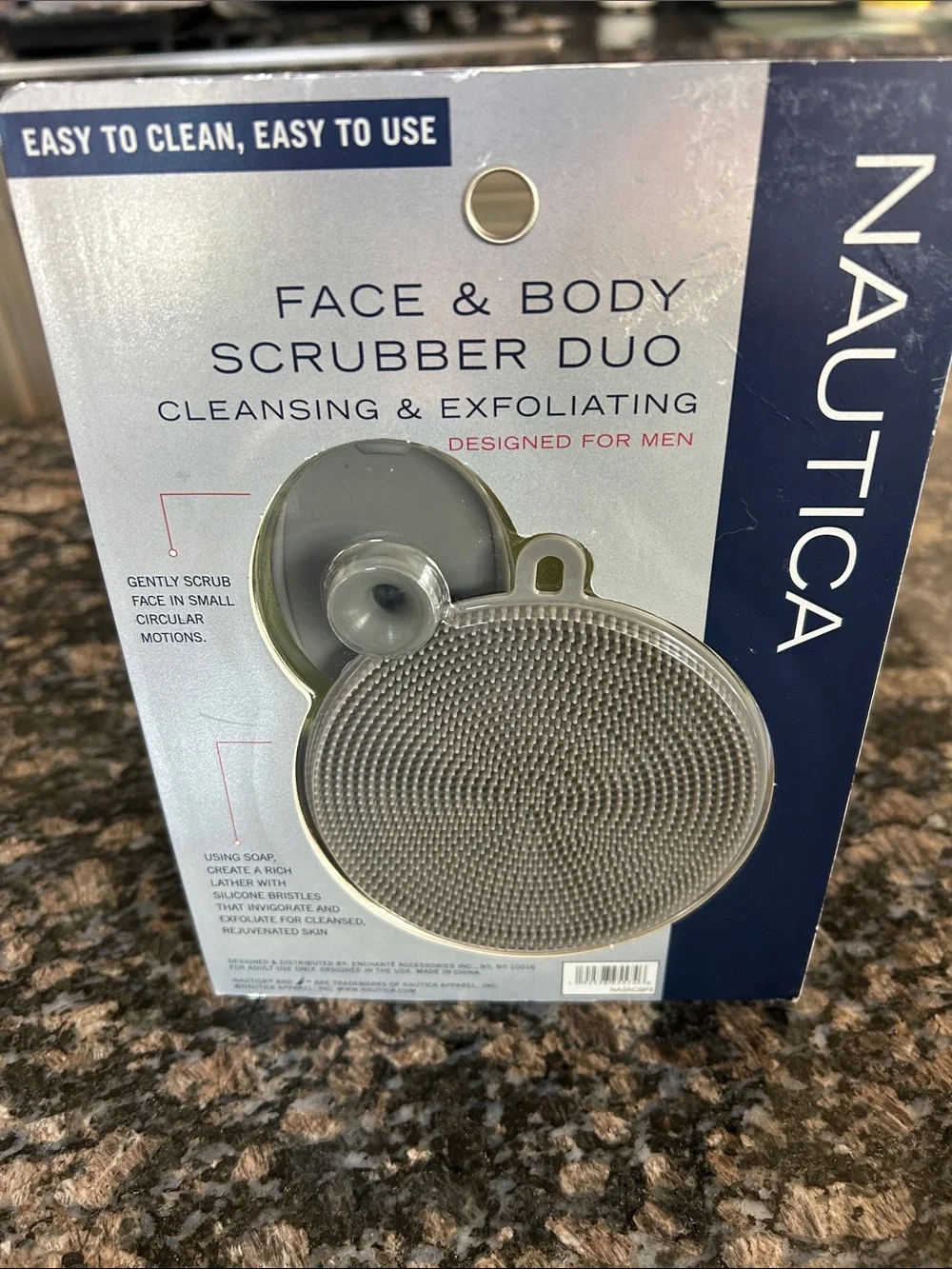 NAUTICA FACE & BODY SCRUBBER DUO CLEANSING & EXFOLIATING NWT